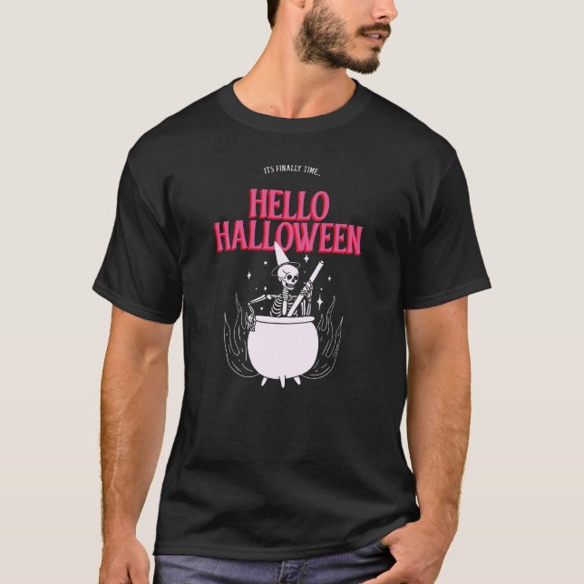 Hello Halloween Witch Brew T-Shirt (Framsida)