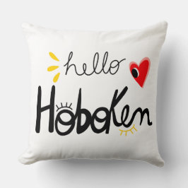 Hello Hoboken New Jersey Fun Throw Pillow Kudde