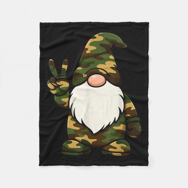 Hello Hunting Season Christmas Camouflage Camo Gno Fleecefilt (Framsidan)