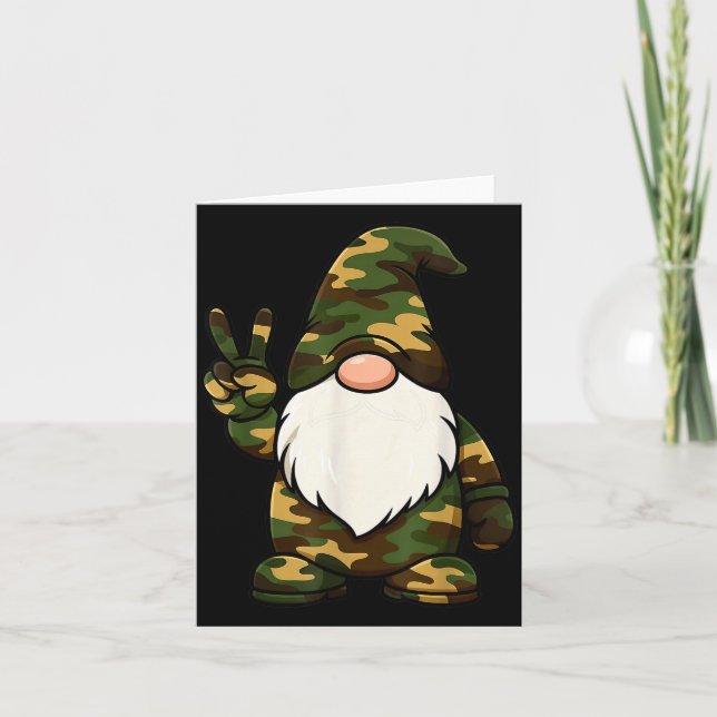 Hello Hunting Season Christmas Camouflage Camo Gno Kort (Framsida)