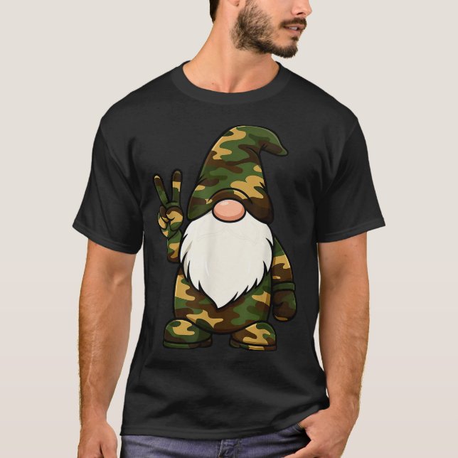 Hello Hunting Season Christmas Camouflage Camo Gno T Shirt (Framsida)