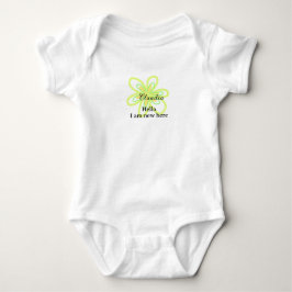 Hello I am new here name yellow green flower kids T Shirt