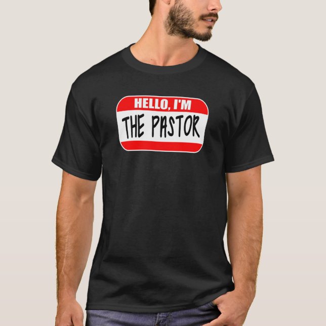 Hello I'm the Pastor Appreciation Sermonator Sunda T Shirt (Framsida)