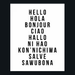 Hello In Multiple Languages Poster<br><div class="desc">Hello In Multiple Languages - Hola Bonjour Ciao Halo</div>