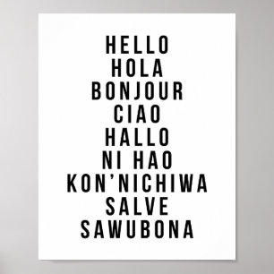 Hello In Multiple Languages Poster