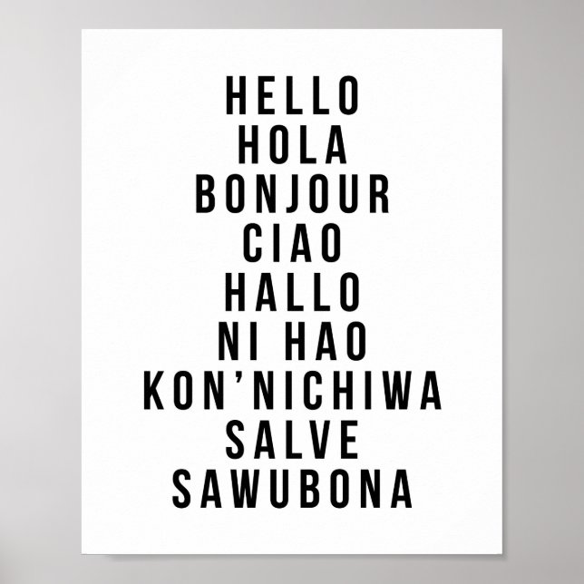 Hello In Multiple Languages Poster (Framsidan)