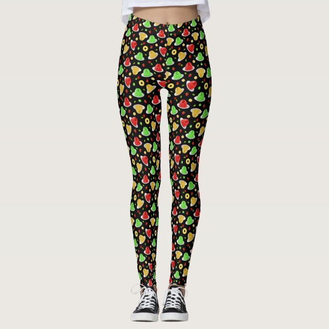 Hello Jello Tights - på svart (Framsida)