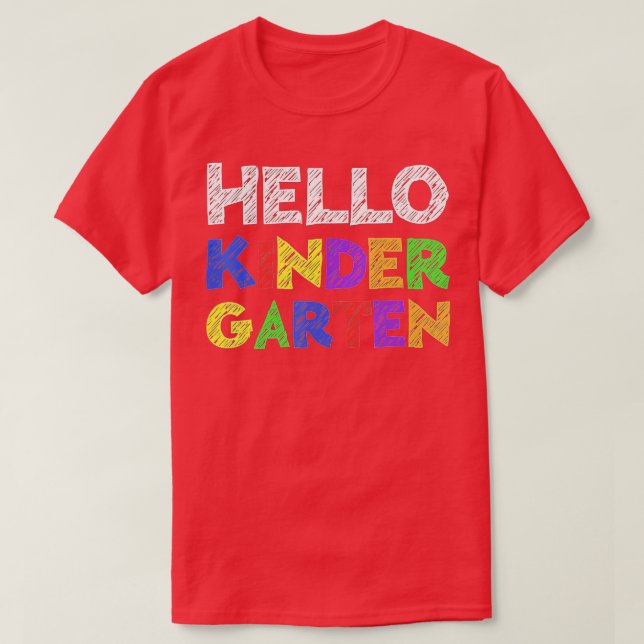 Hello Kindergarten  Back To School  T Shirt (Design framsida)