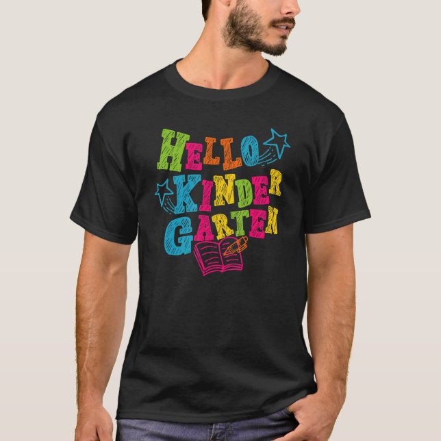 Hello Kindergarten Back To School Vibes Hello Kind T Shirt (Framsida)