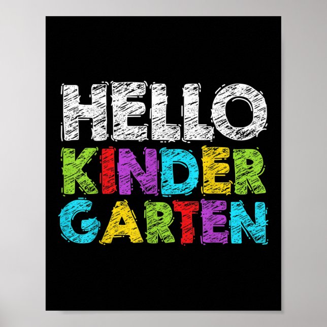 Hello Kindergarten Funny Back To School Student &a Poster (Framsidan)