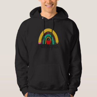 Hello Kindergarten Rainbow Teacher First Day Of Sc Hoodie