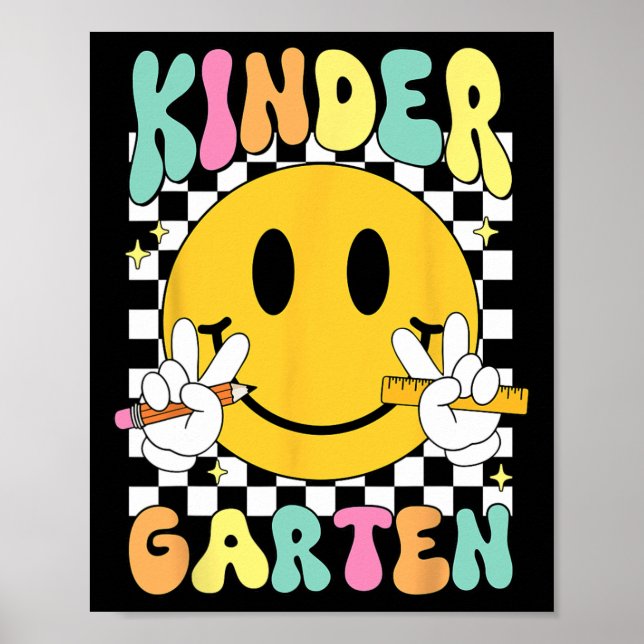 Hello Kindergarten Smile Face Back To School Kinde Poster (Framsidan)