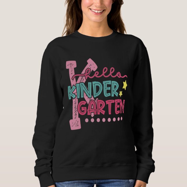 Hello Kindergarten Student Teacher First Day Of Sc T Shirt (Framsida)