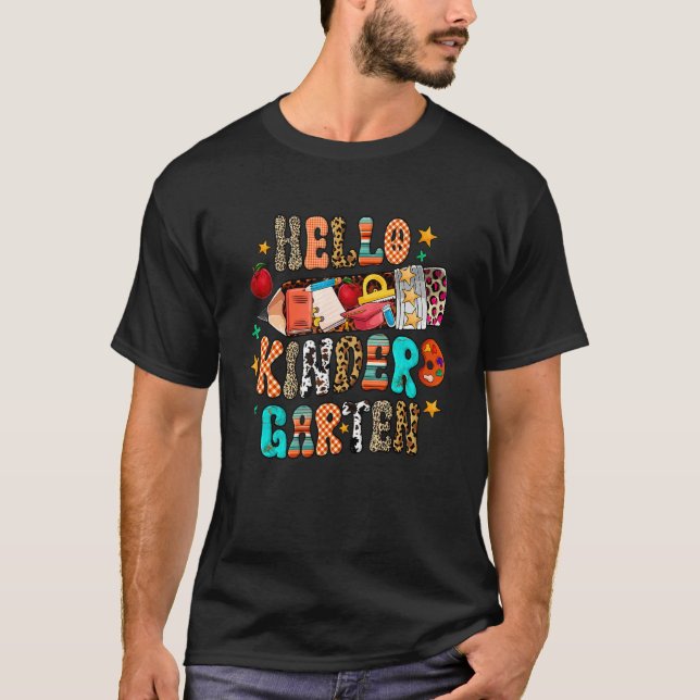Hello kindergarten Teacher Team Back To School Ret T Shirt (Framsida)