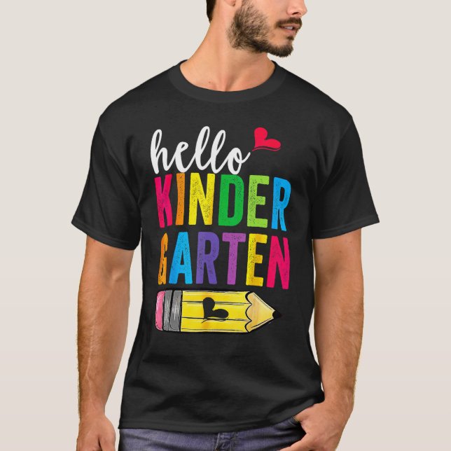 Hello Kindergarten Team Back To School Teachers St T Shirt (Framsida)