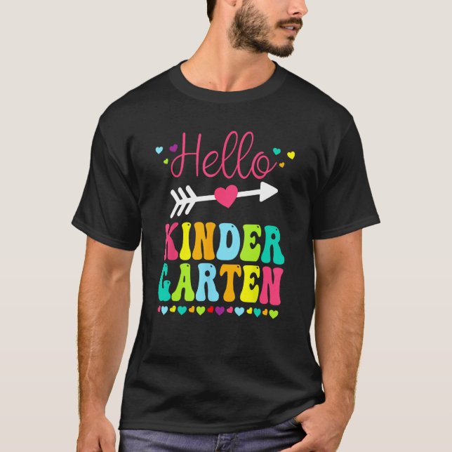 Hello Kindergarten Team Kinder Back To School Teac T Shirt (Framsida)