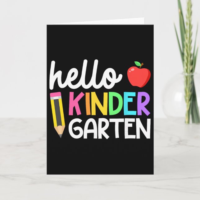 Hello Kindergarten Team Kinder Byck To School Teac Kort (Framsida)