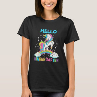 Hello Kindergarten Unicorn Here I Come Kindergarte T Shirt