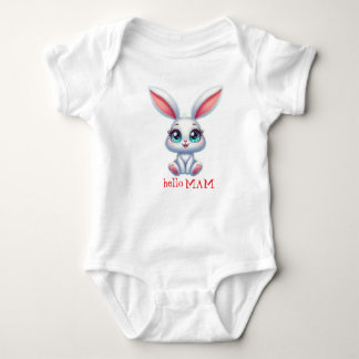 Hello Mom Baby Bodysuit – Cute Bunny Design T Shirt