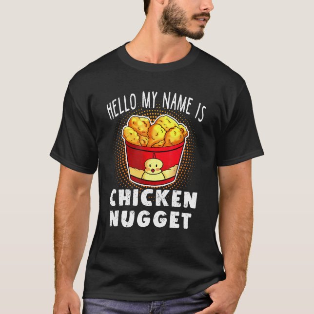 Hello My Name Is Chicken Nugget Lazy Costume Kids  T Shirt (Framsida)