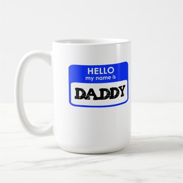 Hello My Name Is Pappa ny faderpresent pappa pappa Kaffemugg (Vänster)