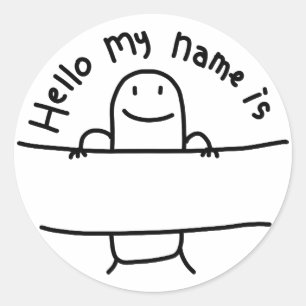 Hello My Name Is – Sött Cartoon Namn Märke Klister