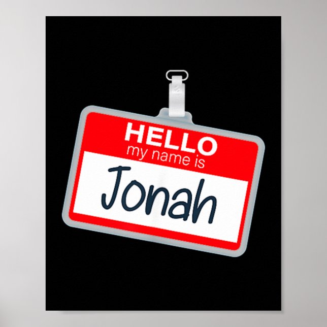 Hello Name Is Jonah Roligt Halloween-kostymnamn Poster (Framsidan)