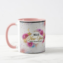 Hello New Year Glam Cinematic Floral Combo Mug Mugg