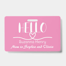 Hello Pink Girl Mom Names Fun