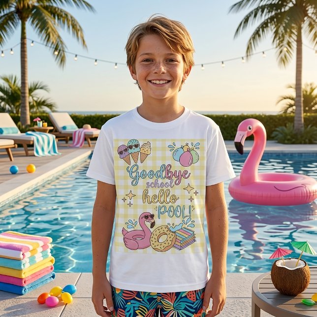 Hello Pool Party Gul Caro T-Shirt  (Skapare uppladdad)