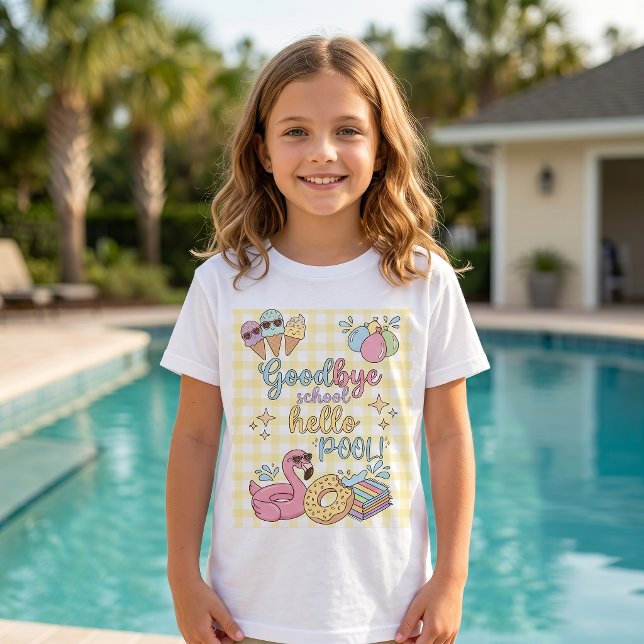 Hello Pool Party Gul Caro T-Shirt  (Skapare uppladdad)