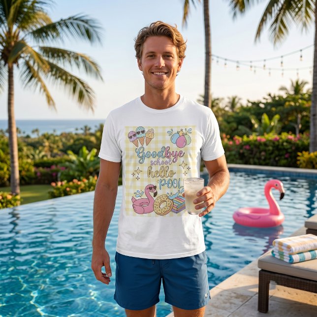 Hello Pool Party Gul Caro T-Shirt  (Skapare uppladdad)
