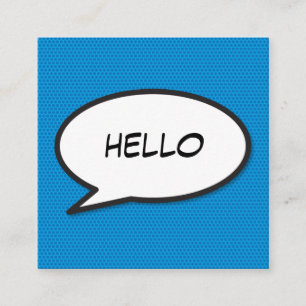 HELLO Pratbubbel Kul Retro Serietidning Fyrkantigt Visitkort