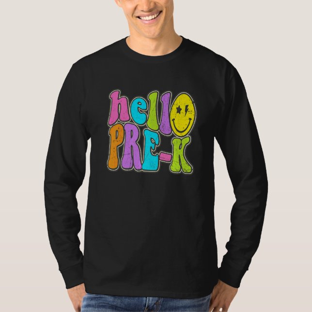Hello Pre K  Back To School Teacher Student Boy Gi T Shirt (Framsida)