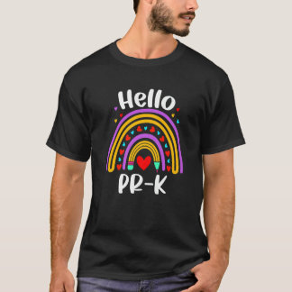 Hello Pre K  Boho Rainbow Back To School T Shirt
