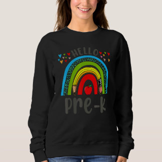 Hello Pre K First Day Of School Rainbow Student Te T Shirt
