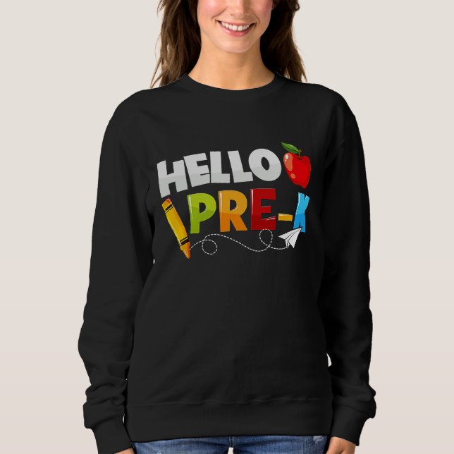Hello Pre k  Preschool Back To School Boys Girls K T Shirt (Framsida)