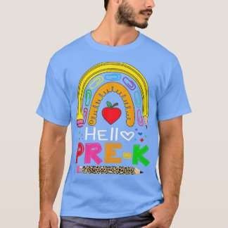 Hello Pre-k School Rainbow Back to School Teacher T Shirt