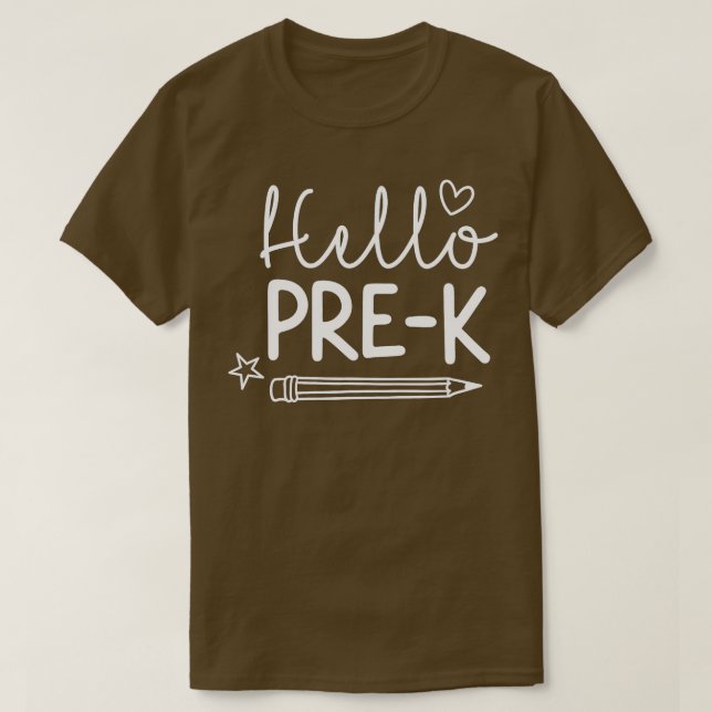 Hello Pre K Teacher  T Shirt (Design framsida)