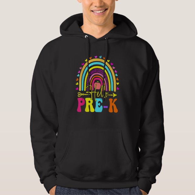 Hello Pre K Team Pre Kindergarten Back To School R Hoodie (Framsida)