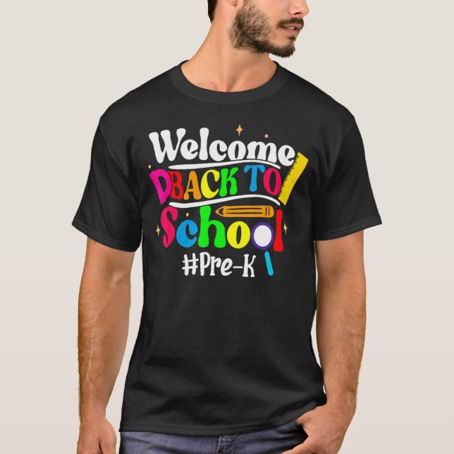 Hello Pre K Team PreK Back to School Teacher Girls T Shirt (Framsida)