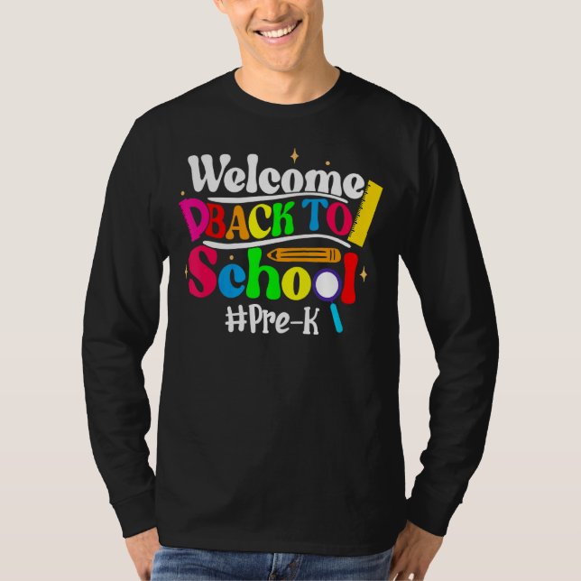 Hello Pre K Team PreK Back to School Teacher Girls T Shirt (Framsida)