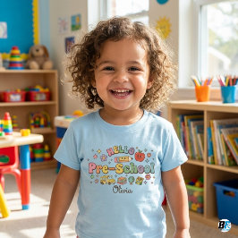 Hello Pre-School Retro Groovy Icons Personalized N T Shirt