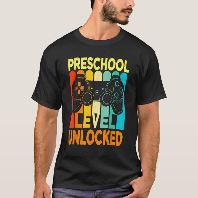 Hello Preschool Level Unlocked Video Game Back To  T Shirt (Framsida)