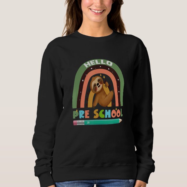 Hello Preschool Sloth for Teacher Toddler T Shirt (Framsida)