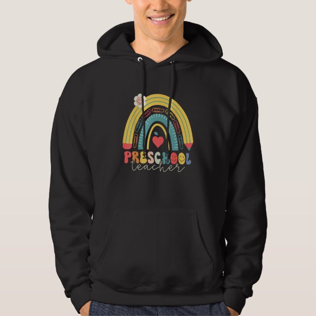 Hello Preschool Team Preschool Back to School Teac Hoodie (Framsida)
