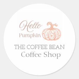 Hello Pumpkin Artisan Café Höst Branding Design Runt Klistermärke