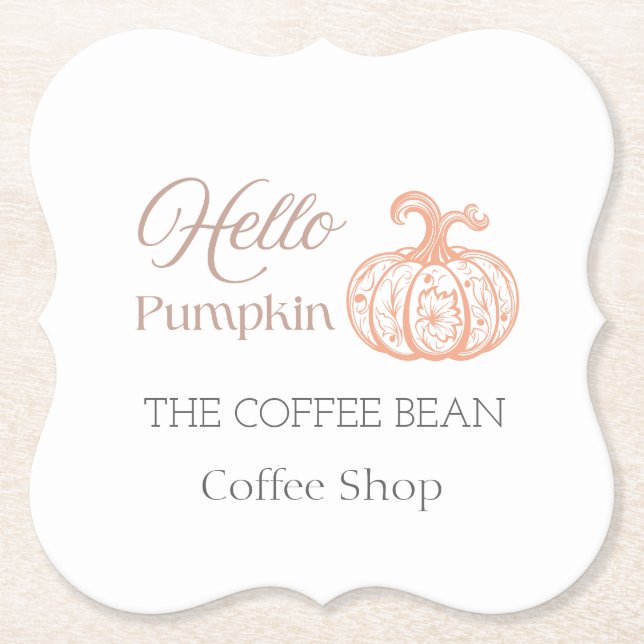 Hello Pumpkin Artisan Café Höst Branding Design  Underlägg Papper (Framsida)