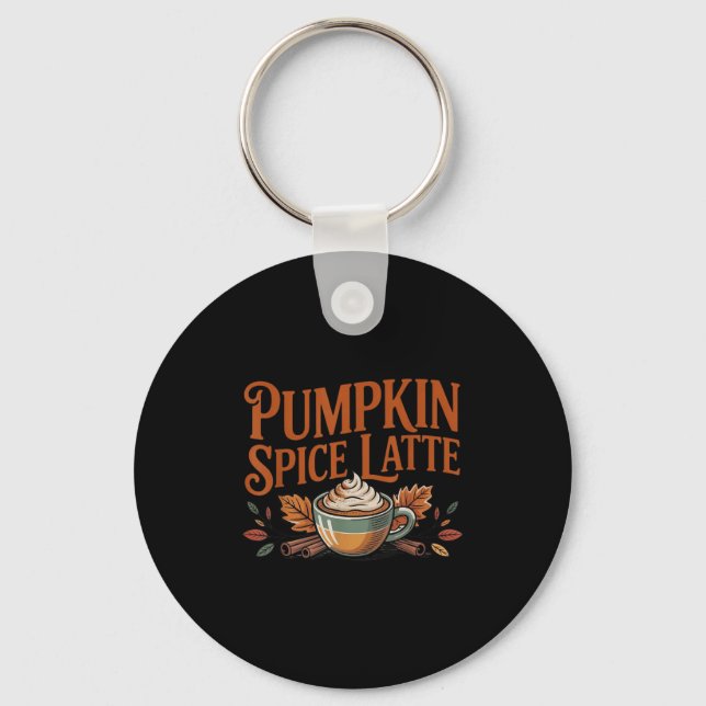 Hello Pumpkin Latte Sce Coffee Love Fall Season  Nyckelring (Framsida)