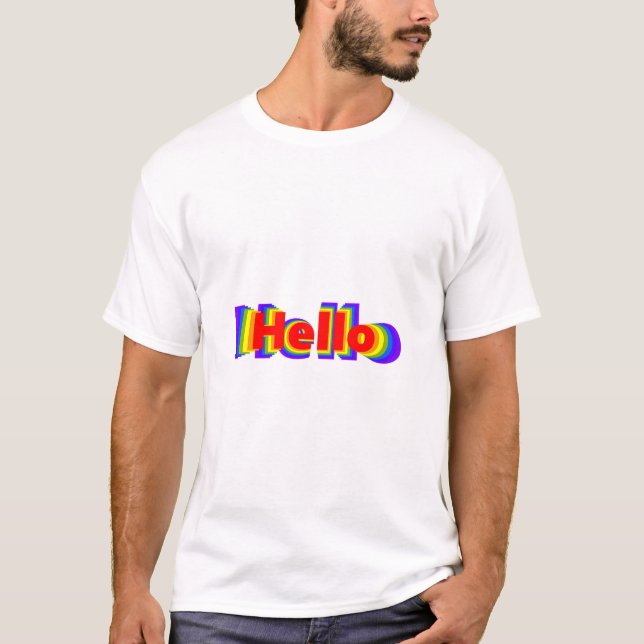 Hello rainbow! t shirt (Framsida)
